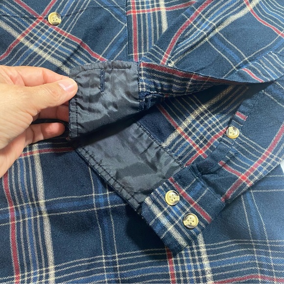 Timber Trail Men’s Shirt Classic Navy Plaid Button-Down Shirt long sleeve - Picture 4 of 10